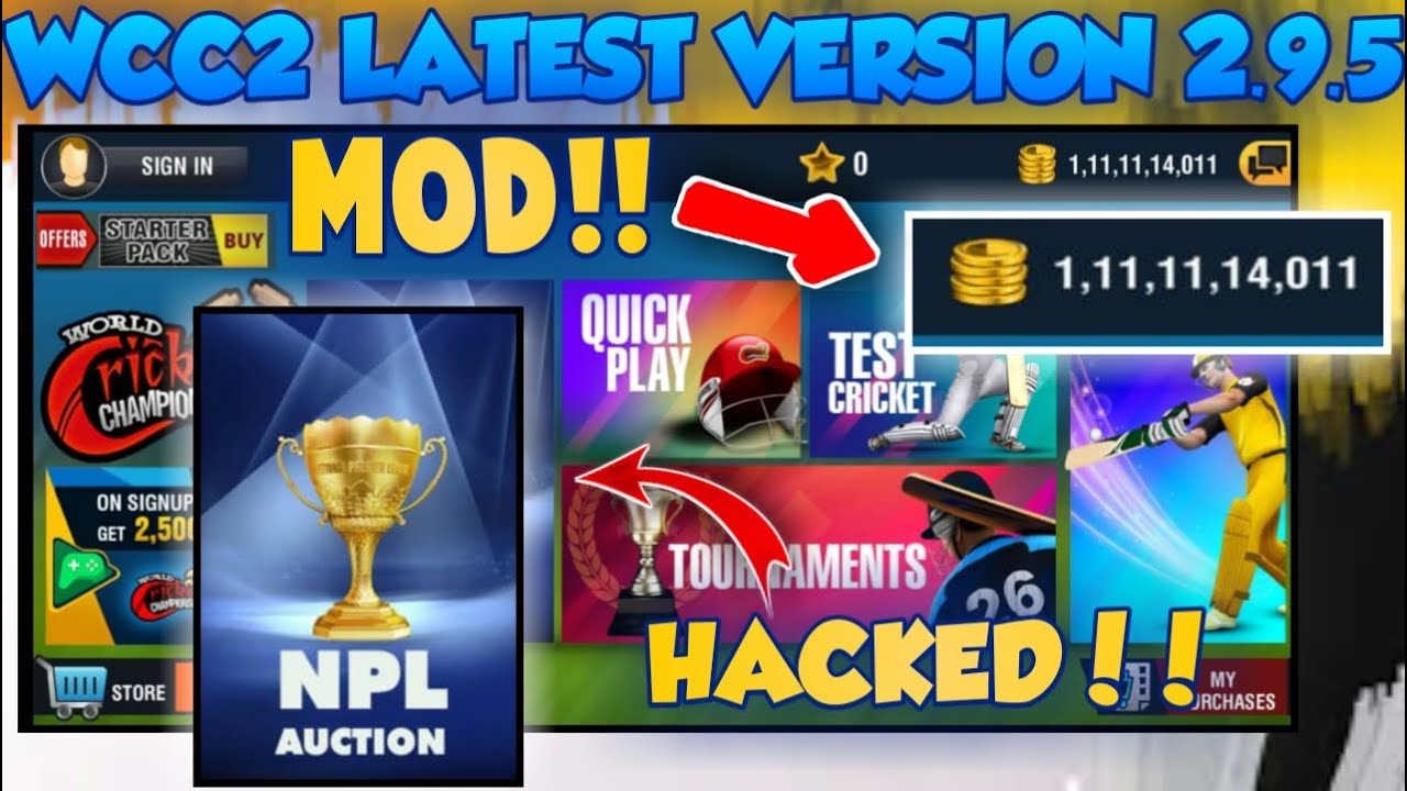 WCC2 Hack / Mod Apk – v5.4.5, Unlimited Coins, Unlock All Tournaments & Career Mode